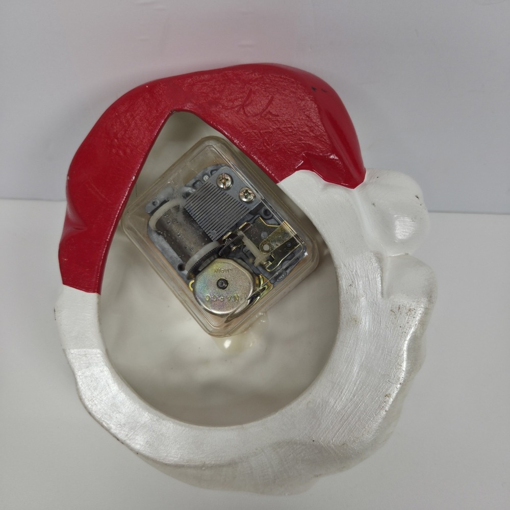 Vtg 1986 Musical Santa Face Nose Wind Up Wall Hanger Christmas Here Comes Santa - Picture 5 of 10